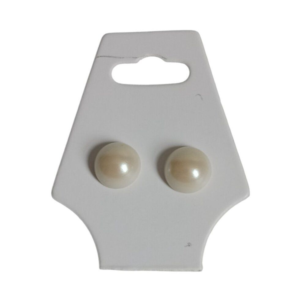 Vintage Classic Off White Ivory Faux Pearl Bead Post Back Stud Fashion Earrings